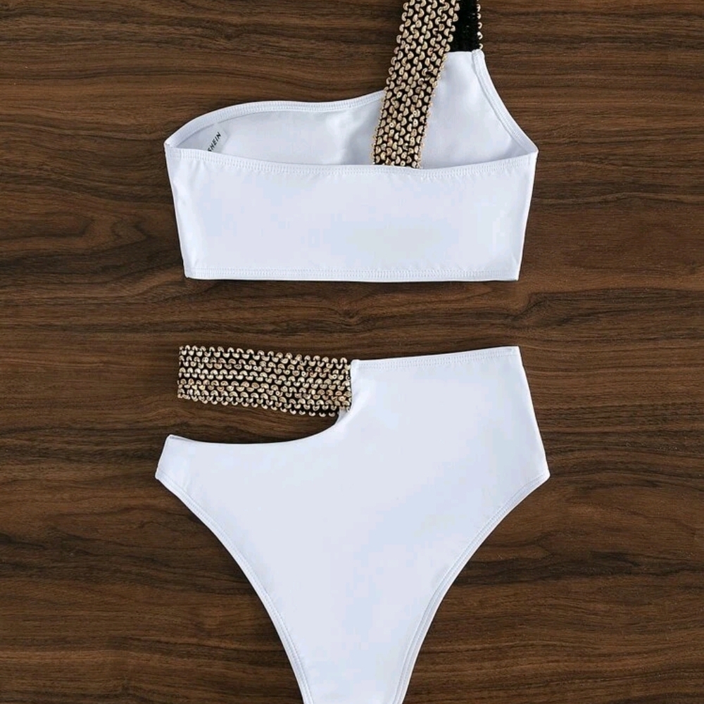 White One-Shoulder Bikini Set - Picture 2 of 2